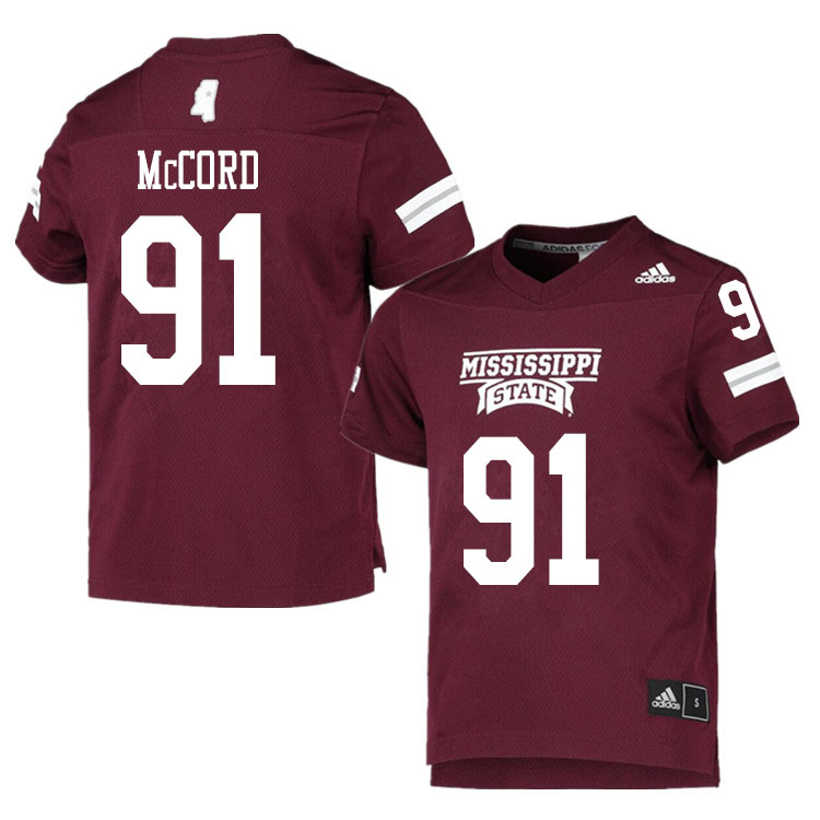 Men #91 Nolan Mccord Mississippi State Bulldogs College Football Jerseys Sale-Maroon - Click Image to Close